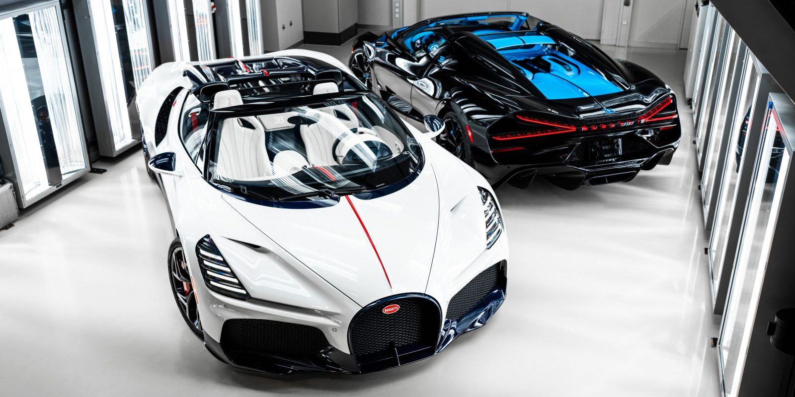 The final W16 era milestone: the first W16 Mistral now leaves the Bugatti Atelier (image courtesy Bugatti)