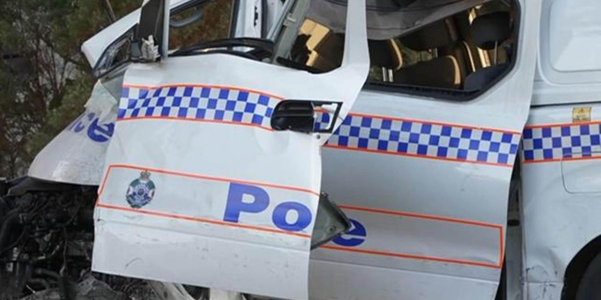 Queensland criminal steals police van and crashes it