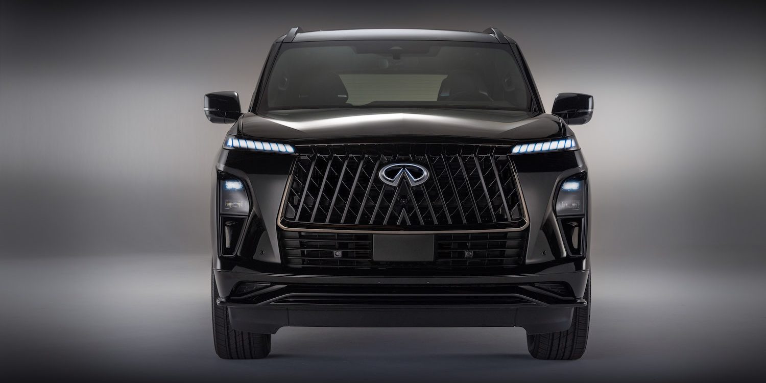 For 2026, QX80 introduces its first-ever SPORT grade—an evolution of INFINITI’s Artistry in Motion design philosophy. With darkened exterior accents and performance-inspired design details, SPORT offers a bold new expression of QX80’s full-size luxury SUV presence (image courtesy Infiniti)