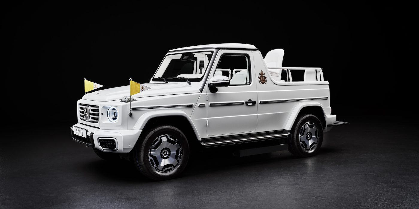 Pope Francis receives first electric “Popemobile” from Mercedes-Benz (image courtesy Mercedes)