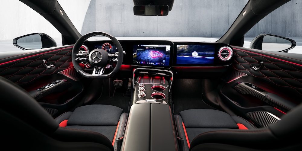 Die Schaltzentrale der Performance: das Interieur des neuen Mercedes-AMG GT 4-Türer Coupés, Februar 2026 // The control centre of performance: the interior of the new Mercedes-AMG GT 4-door Coupe, February 2026