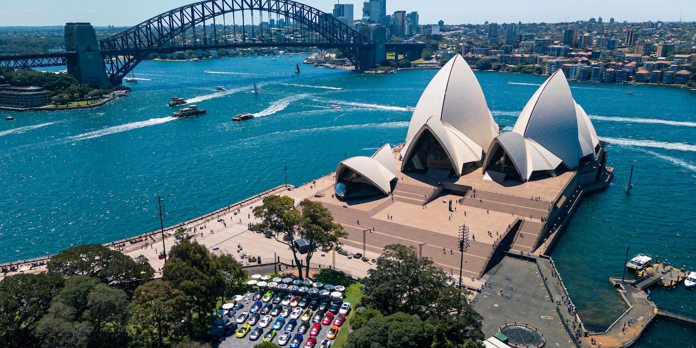 From America to Australia, over 1.400 Lamborghinis with mustaches paraded worldwide to celebrate Movember (image courtesy Lamborghini)