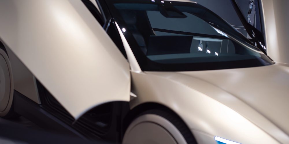 Depositphotos_763982510_S PLANO, TX, US-NOV 14, 24: Tesla CyberCab Robotaxi at showroom with two butterfly doors open, innovated laser headlights, no rear window and no side view mirrors, Self-Driving Cars Autonomous Vehicles — Photo by trongnguyen