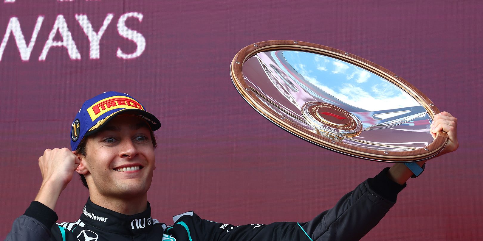 Australian Grand Prix, Sunday, Getty Images MELBOURNE, AUSTRALIA - MARCH 08: Race winner George Russell of Great Britain and Mercedes AMG Petronas F1 Team lifts his trophy on the podium during the F1 Grand Prix of Australia at Albert Park Grand Prix Circuit on March 08, 2026 in Melbourne, Australia. (Photo by Joe Portlock/Getty Images)