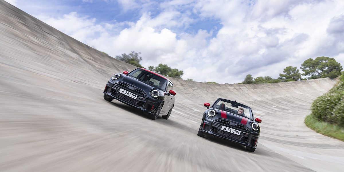 High-performance with motorsport DNA: The new MINI John Cooper Works and the new MINI John Cooper Works Convertible (image courtesy BMW)