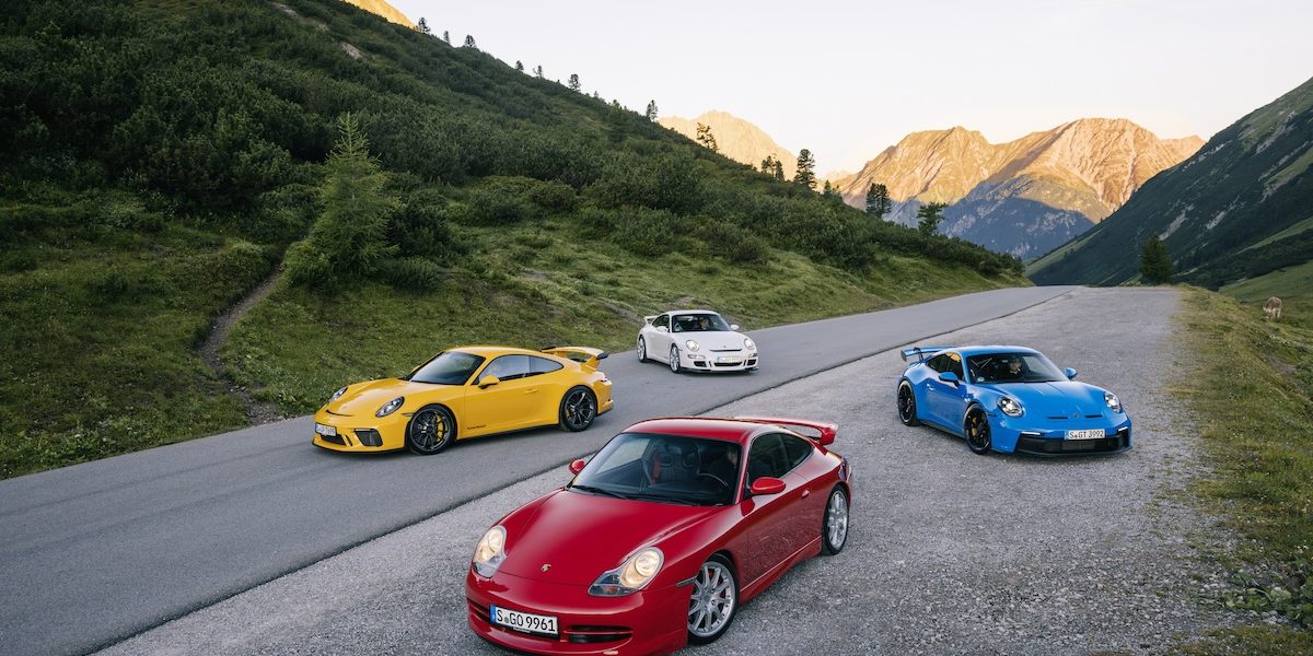 Porsche celebrates 25 years of the 911 GT3 (image courtesy Porsche)