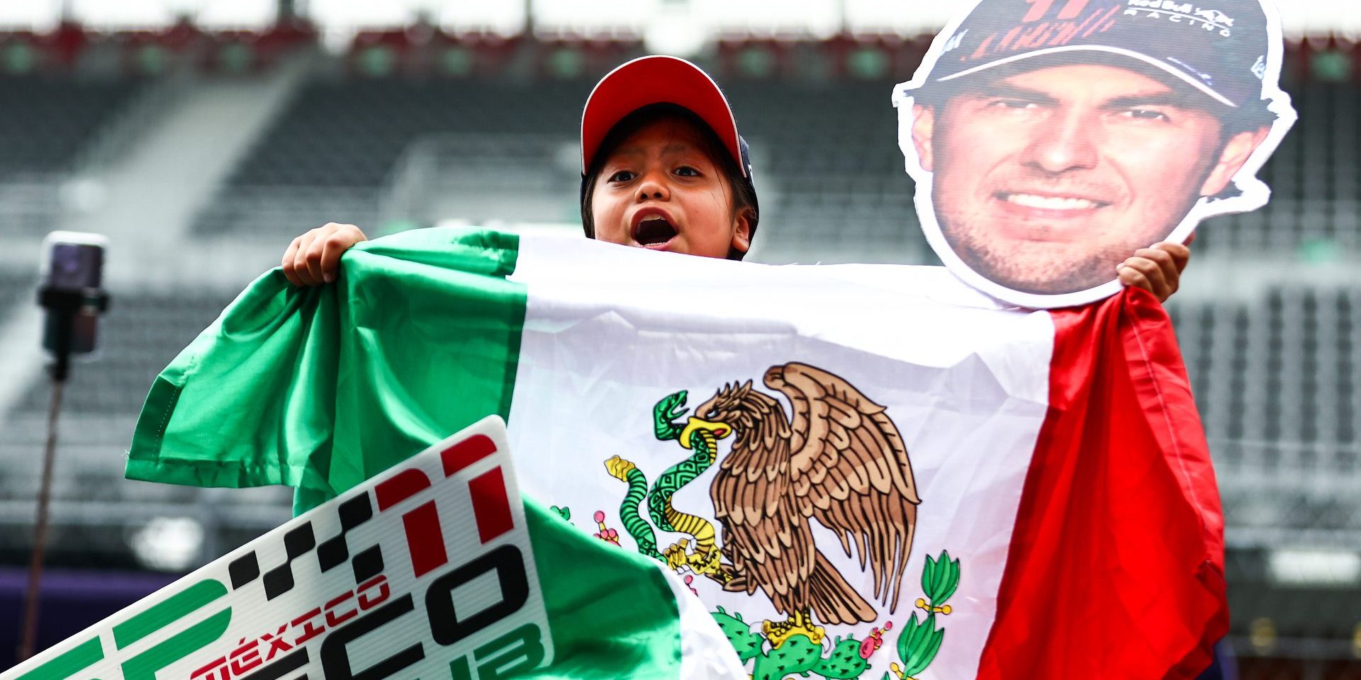 Oracle Red Bull Racing fans show their support during previews ahead of the F1 Grand Prix of Mexico at Autodromo Hermanos Rodriguez on October 27, 2022 in Mexico City, Mexico.  