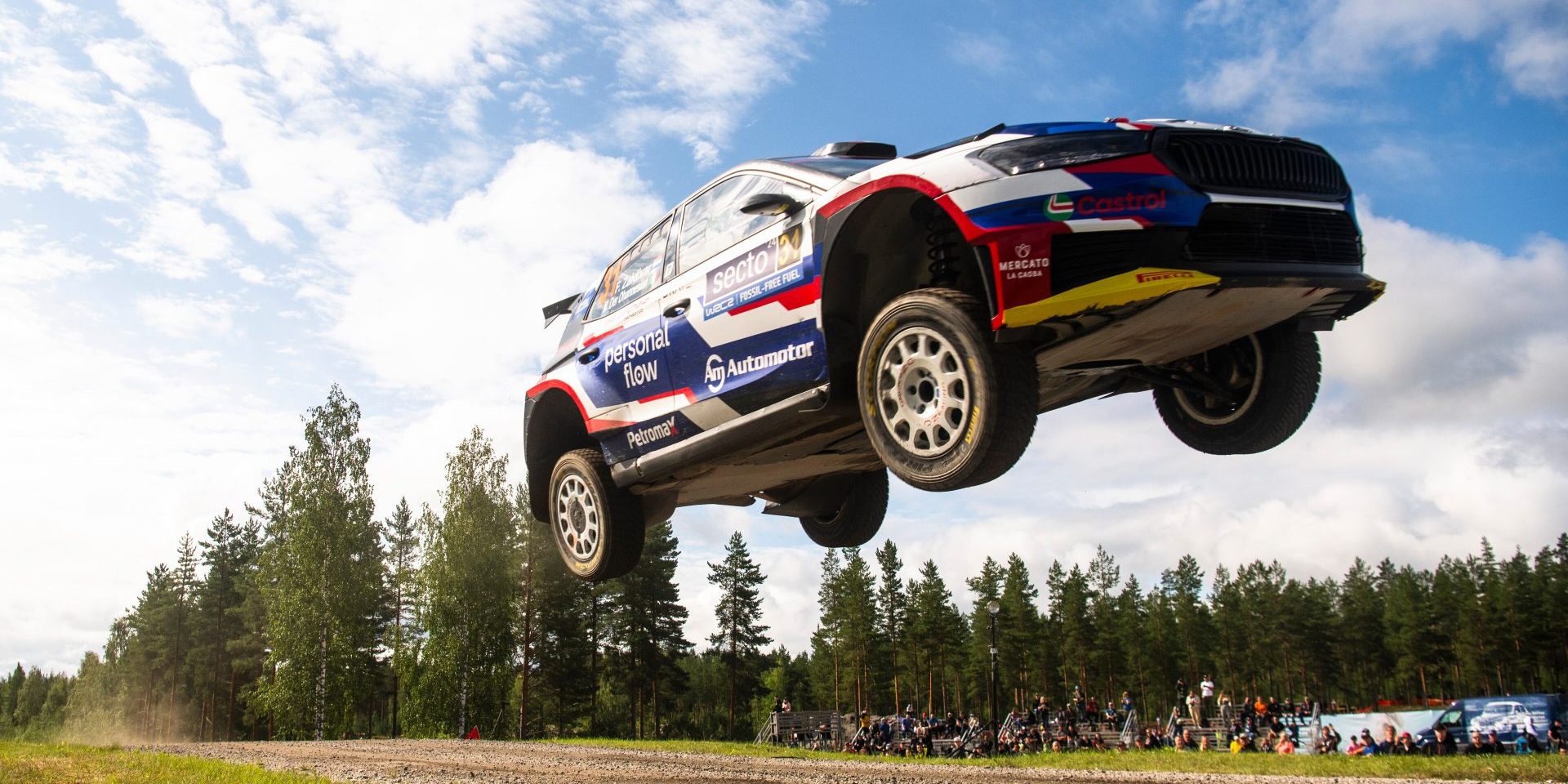 Zaldivar Fabrizio (PAR), Der Ohannesian Marcelo (ARG) are seen performing during the  World Rally Championship Finland in Jyvasküla, Finland on  1,August. 2024 // Jaanus Ree / Red Bull Content Pool // SI202408010534 // Usage for editorial use only //