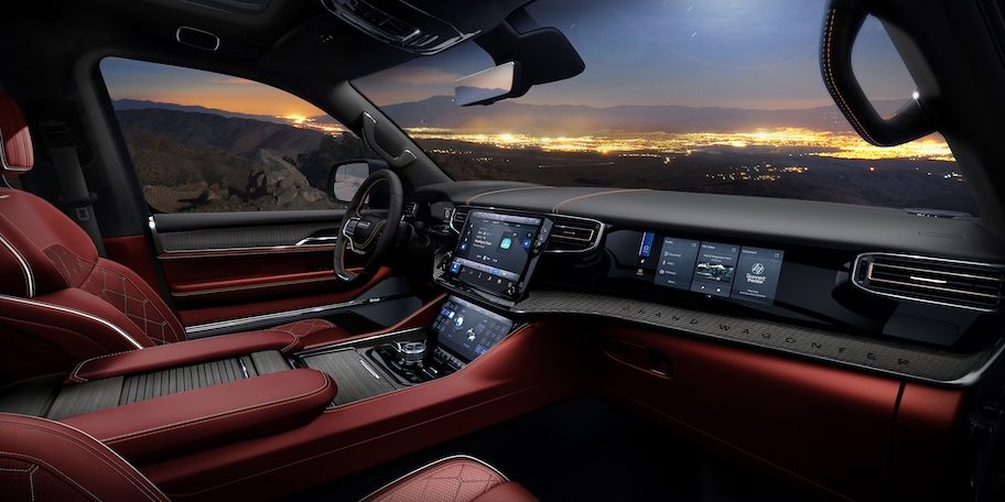 2026 Grand Wagoneer Summit Reserve introduces a bold new interior color of Dark Ruby Red (late availability).