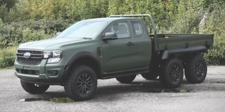 Six-Wheeled Ford Ranger Hybrid Upgrade Increases Max Payload To 8,377 Pounds