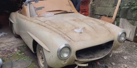 Watch Mercedes 190 SL Get First Wash After Sitting Abandoned For Six Decades