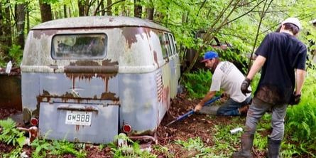 See 1960 VW Bus Barn Find Literally Unearthed From Its Forest Grave