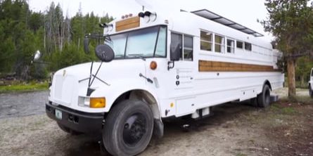 School Bus Camper Conversion Gets Raised Roof To Fit Family Of Five