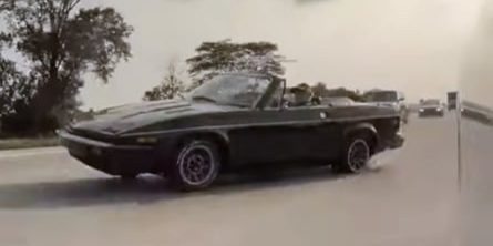Tesla Cam Catches Triumph TR7 Tire Blowout And Crash On Highway