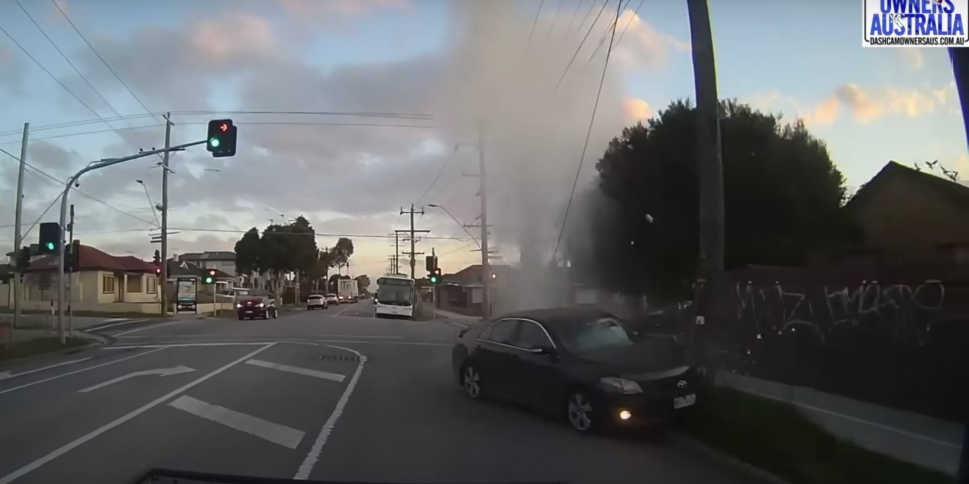 Video: Road-rage driver caught on dash-cam, crashes into fire hydrant